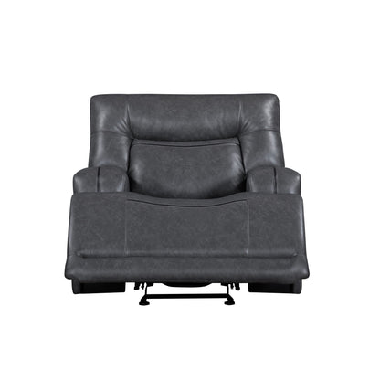 Poltrona reclinabile Tito Power Glider, poliestere grigio, braccioli con cuscino superiore