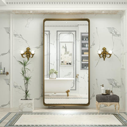 Specchio da parete per bagno moderno con struttura in metallo TokeShimi