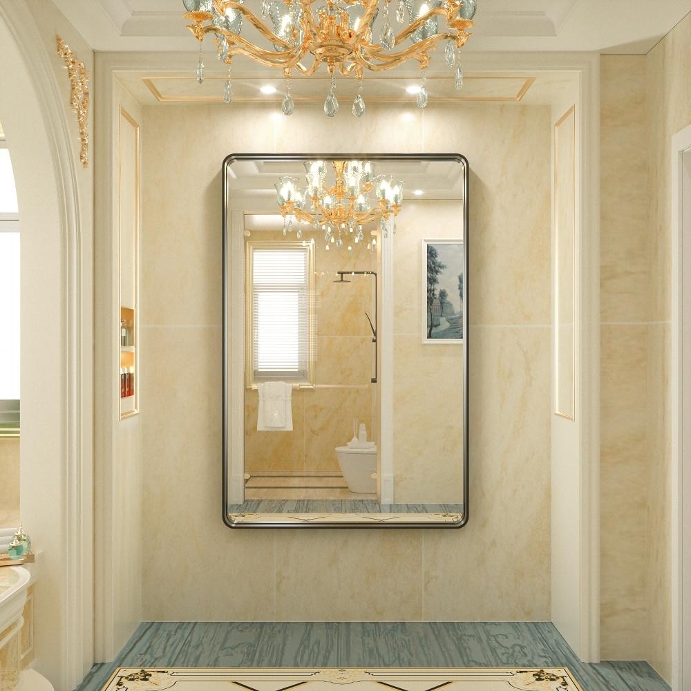 Specchio da parete per bagno moderno con struttura in metallo TokeShimi