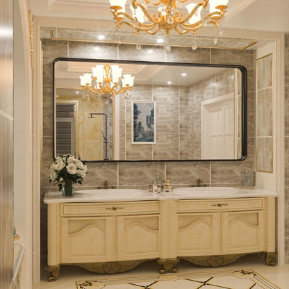 Specchio da parete per bagno moderno con struttura in metallo TokeShimi