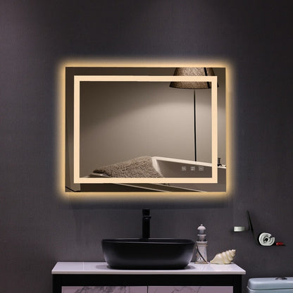 Specchio da bagno a LED touch con luci dimmerabili tricolori
