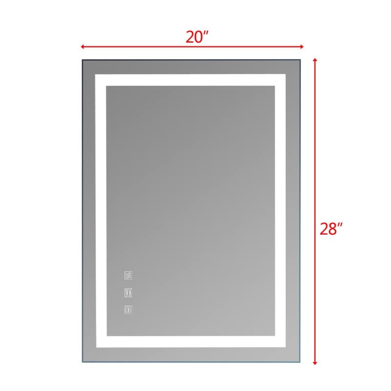 Specchio da bagno a LED touch con luci dimmerabili tricolori