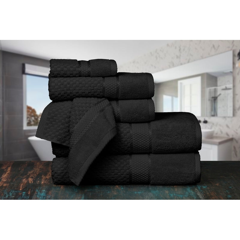 Set di 6 asciugamani in cotone effetto popcorn di Ample Decor - 2 bagni, 2 mani, 2 lavaggi