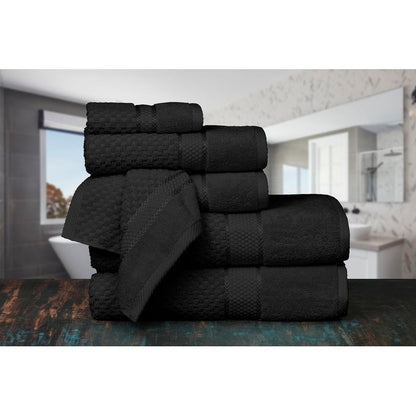 Set di 6 asciugamani in cotone effetto popcorn di Ample Decor - 2 bagni, 2 mani, 2 lavaggi