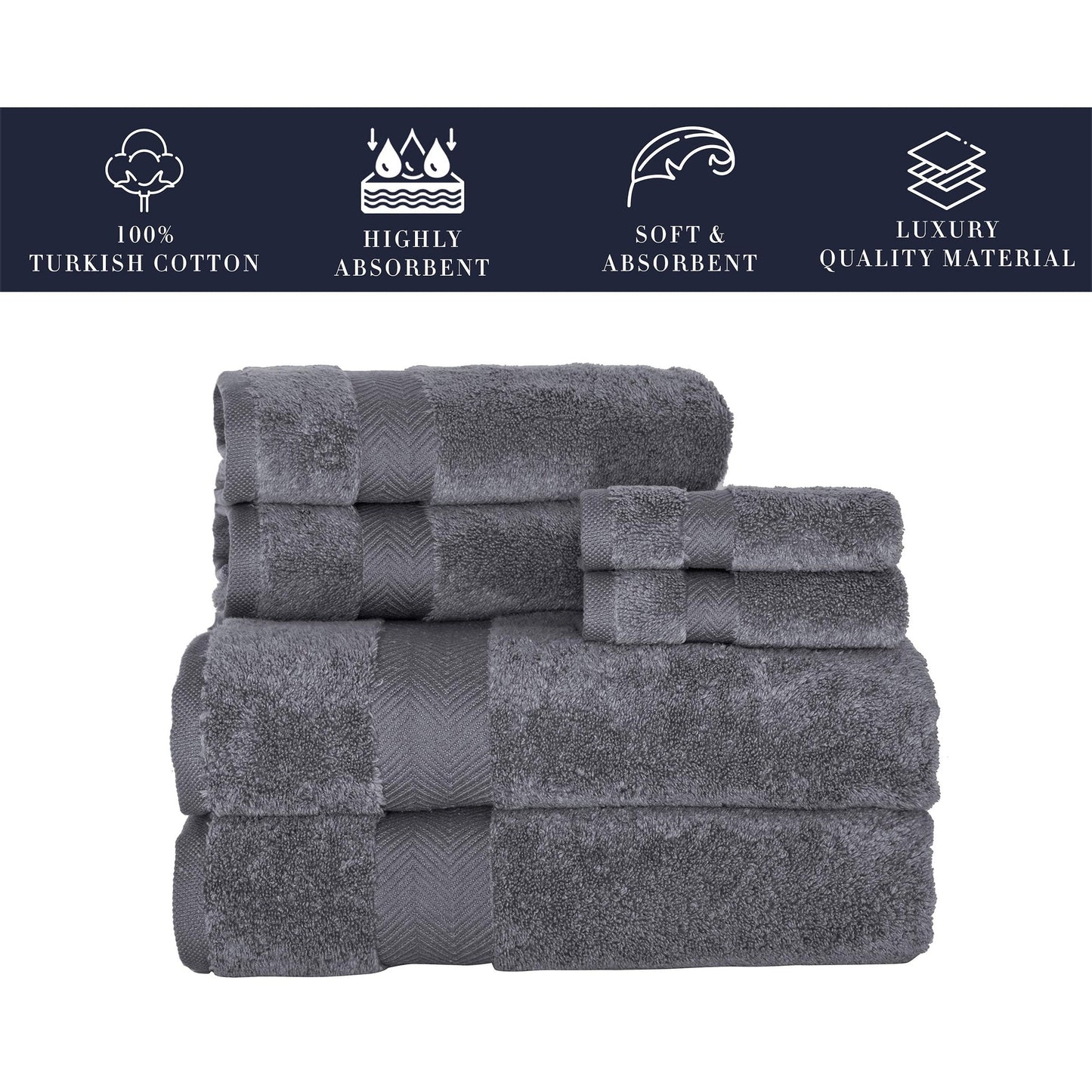 Set di asciugamani in cotone turco Towels Beyond Becci e asciugamani da bagno ad asciugatura rapida, ultra morbidi e super assorbenti, set da 6