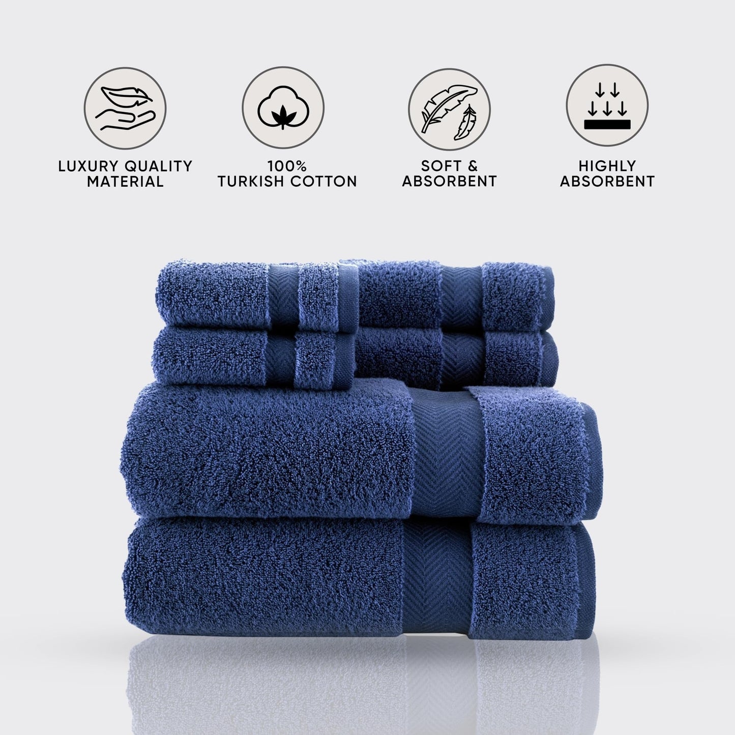 Set di asciugamani in cotone turco Towels Beyond Becci e asciugamani da bagno ad asciugatura rapida, ultra morbidi e super assorbenti, set da 6