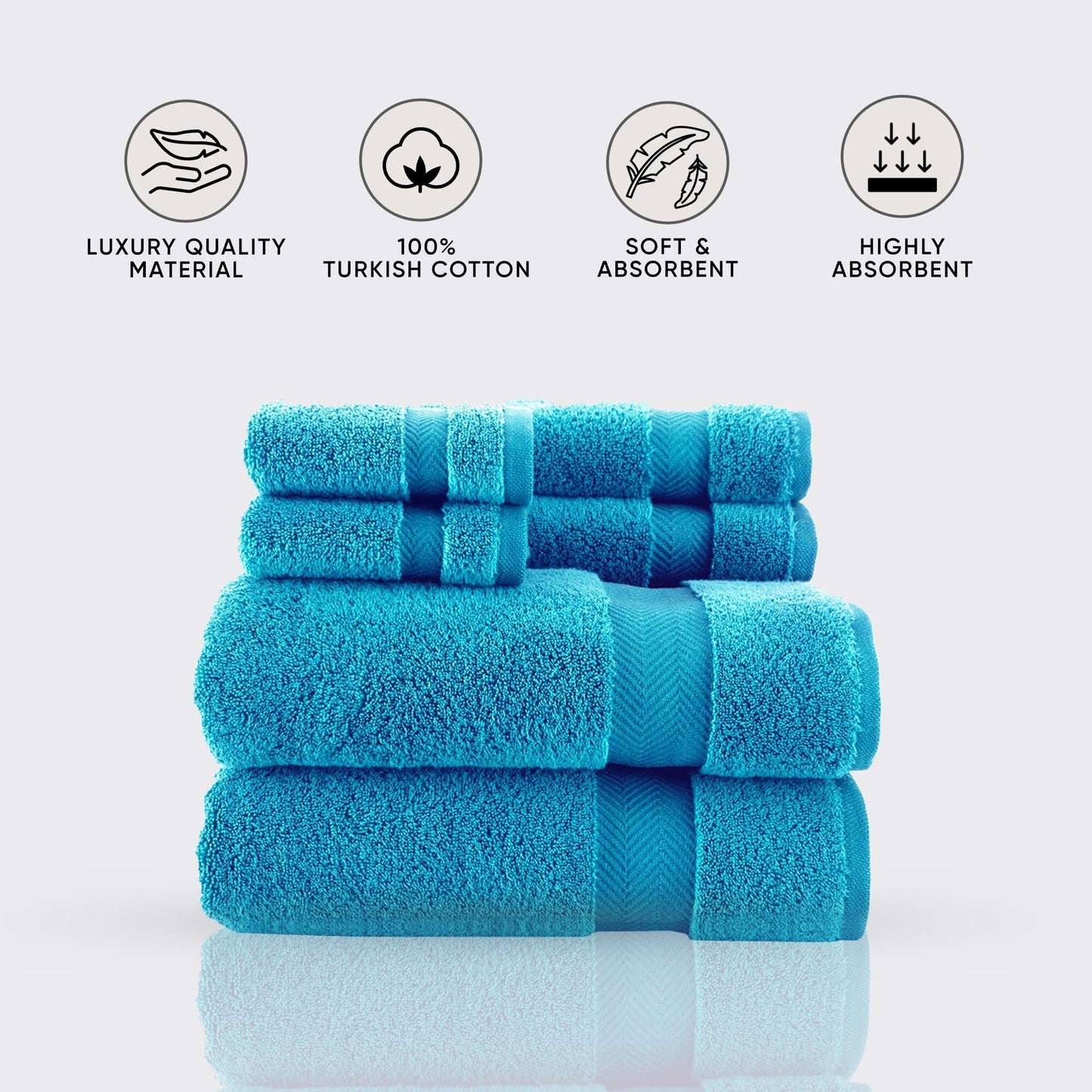 Set di asciugamani in cotone turco Towels Beyond Becci e asciugamani da bagno ad asciugatura rapida, ultra morbidi e super assorbenti, set da 6