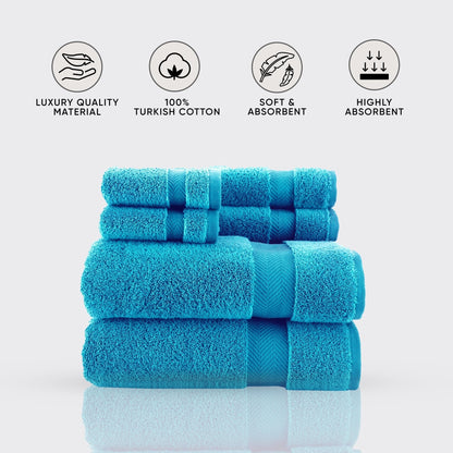 Set di asciugamani in cotone turco Towels Beyond Becci e asciugamani da bagno ad asciugatura rapida, ultra morbidi e super assorbenti, set da 6