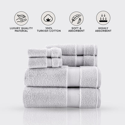 Set di asciugamani in cotone turco Towels Beyond Becci e asciugamani da bagno ad asciugatura rapida, ultra morbidi e super assorbenti, set da 6