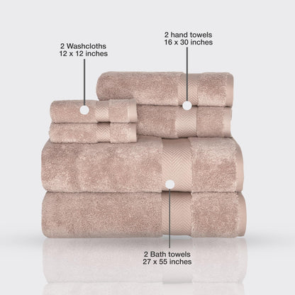 Set di asciugamani in cotone turco Towels Beyond Becci e asciugamani da bagno ad asciugatura rapida, ultra morbidi e super assorbenti, set da 6
