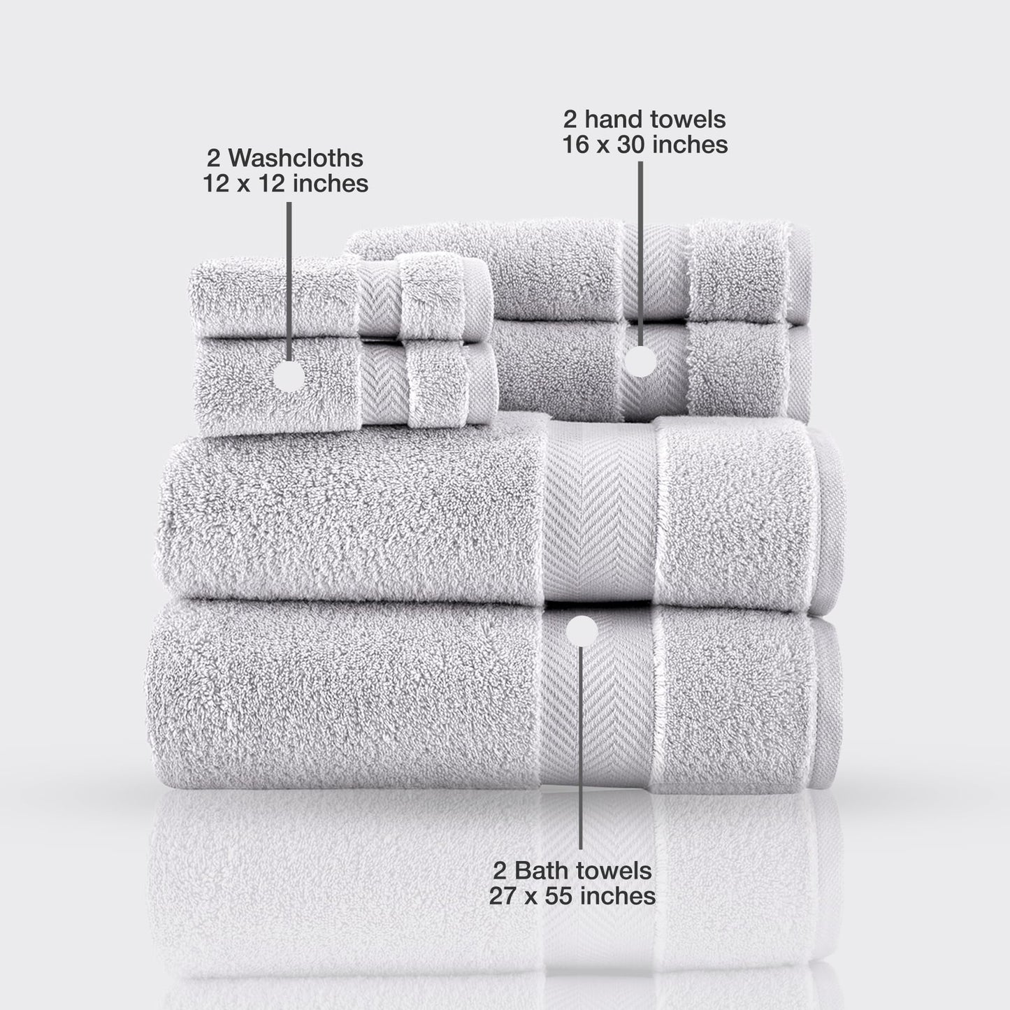 Set di asciugamani in cotone turco Towels Beyond Becci e asciugamani da bagno ad asciugatura rapida, ultra morbidi e super assorbenti, set da 6