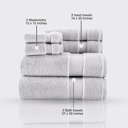 Set di asciugamani in cotone turco Towels Beyond Becci e asciugamani da bagno ad asciugatura rapida, ultra morbidi e super assorbenti, set da 6