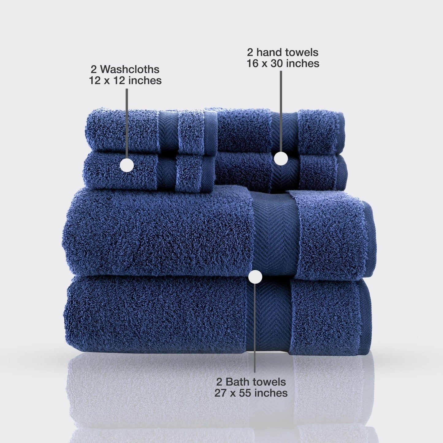 Set di asciugamani in cotone turco Towels Beyond Becci e asciugamani da bagno ad asciugatura rapida, ultra morbidi e super assorbenti, set da 6