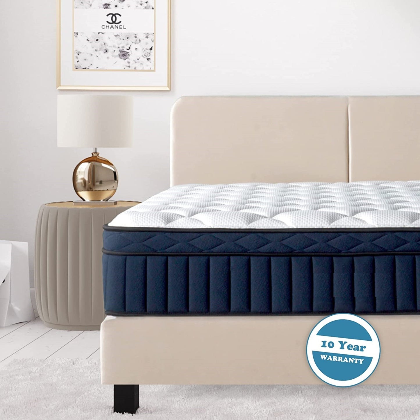 Materasso ibrido premium a molle insacchettate medie Tranquility da 12 pollici di BRN