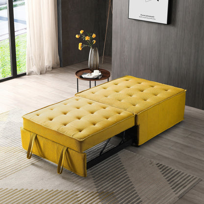 Divano letto trasformabile in lino - Elegante pouf con schienale rimovibile per un comfort extra