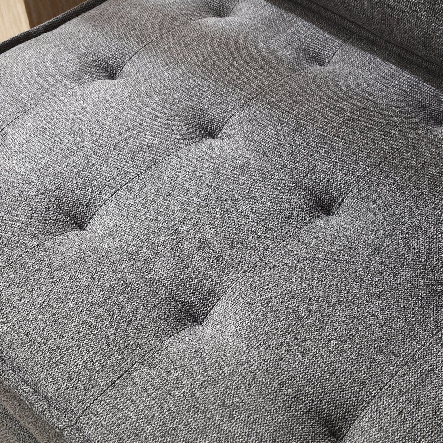 Divano letto trasformabile in lino - Elegante pouf con schienale rimovibile per un comfort extra