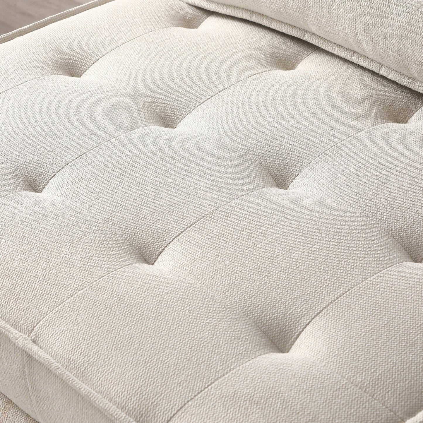 Divano letto trasformabile in lino - Elegante pouf con schienale rimovibile per un comfort extra