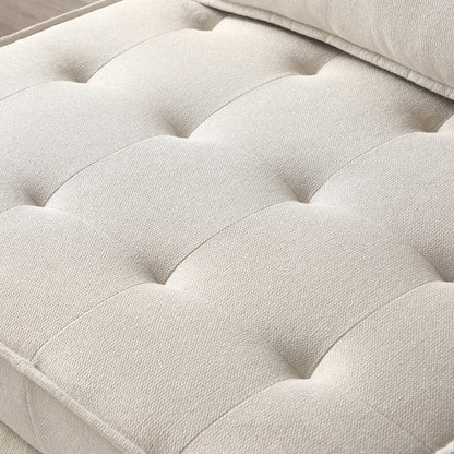 Divano letto trasformabile in lino - Elegante pouf con schienale rimovibile per un comfort extra
