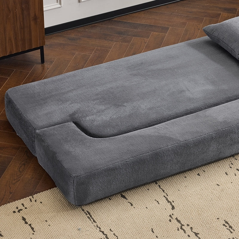 Divano componibile trasformabile con 3 pouf - Letto pieghevole in schiuma di supporto, chaise longue compatta in ciniglia
