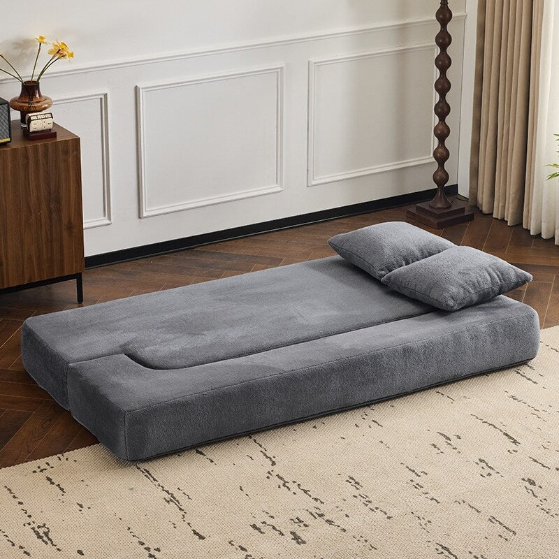 Divano componibile trasformabile con 3 pouf - Letto pieghevole in schiuma di supporto, chaise longue compatta in ciniglia
