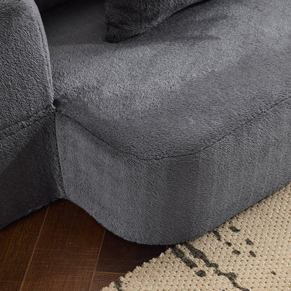 Divano componibile trasformabile con 3 pouf - Letto pieghevole in schiuma di supporto, chaise longue compatta in ciniglia