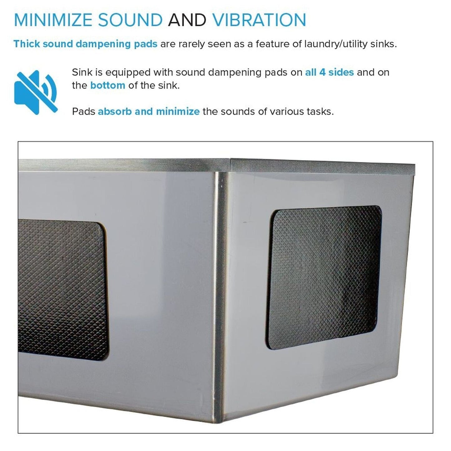 Lavandino e mobiletto per lavanderia in acciaio inossidabile Transolid EWS-2422S 24 pollici L x 22 pollici P x 35 pollici A - 24 pollici x 22 pollici