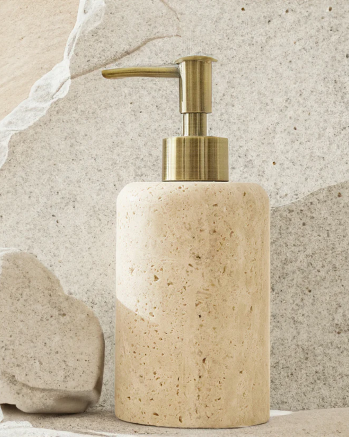 Distributore di sapone in travertino