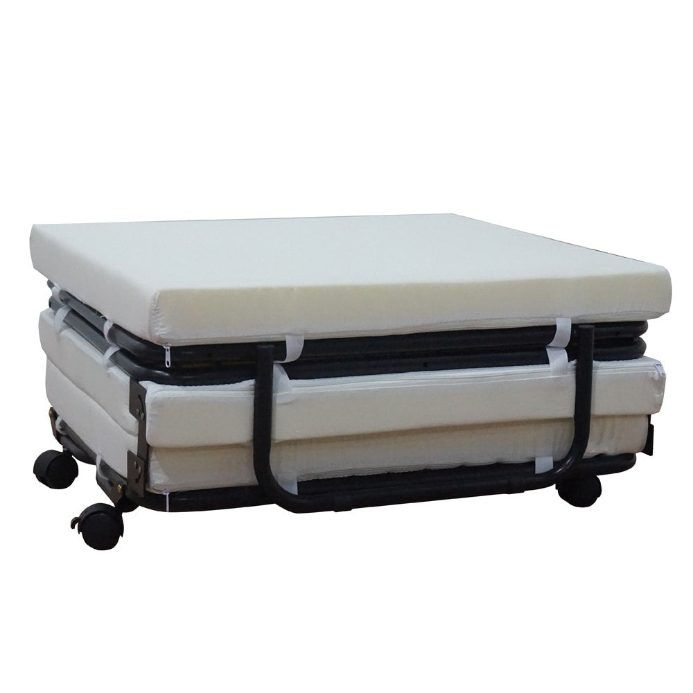 Letto pieghevole a tre ante bianco