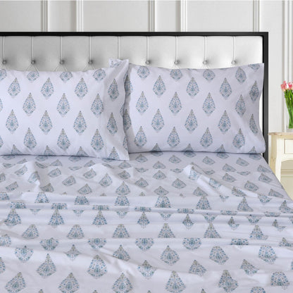 Set di lenzuola con tasche extra profonde in percalle di cotone biologico Tribeca Living a 400 fili