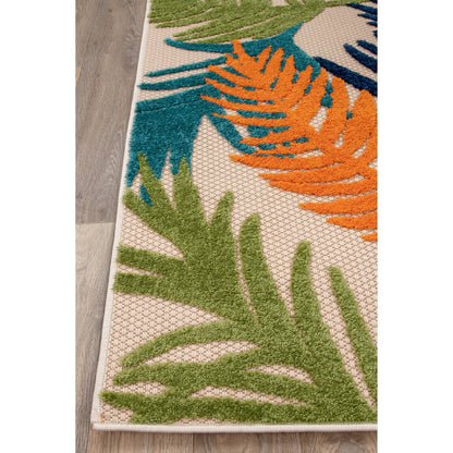 World Rug Gallery Tappeto moderno per interni/esterni con motivi floreali tropicali