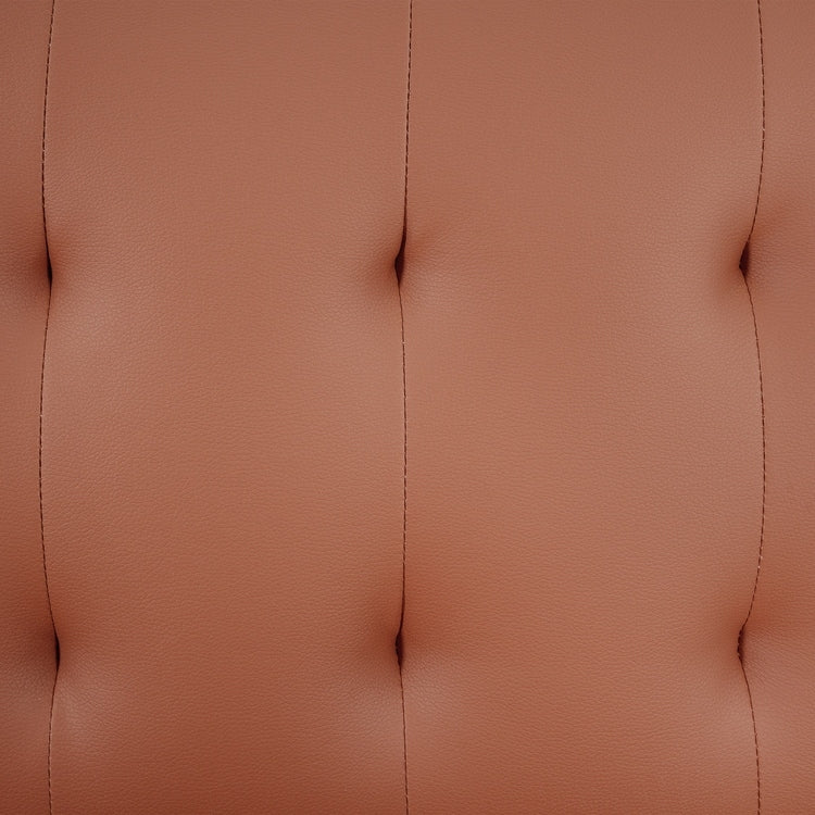 Divano letto futon imbottito in stile moderno di metà secolo con schienale diviso e gambe cromate