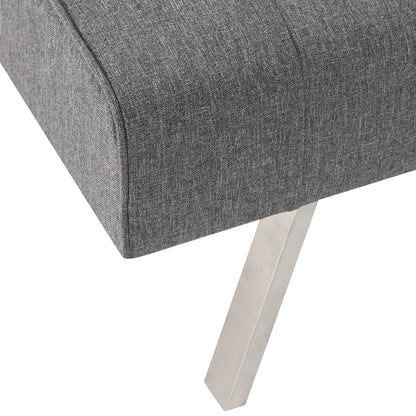 Divano letto futon imbottito in stile moderno di metà secolo con schienale diviso e gambe cromate