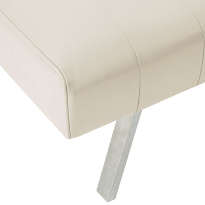 Divano letto futon imbottito in stile moderno di metà secolo con schienale diviso e gambe cromate