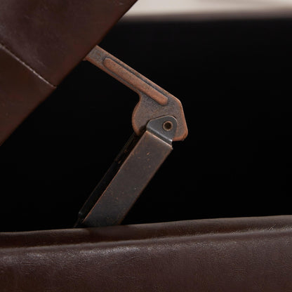 Panca contenitore imbottita, poggiapiedi rettangolare