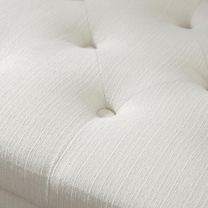 Panca contenitore imbottita, poggiapiedi rettangolare