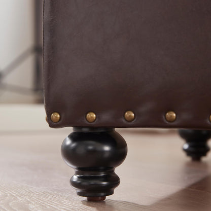 Panca contenitore imbottita, poggiapiedi rettangolare