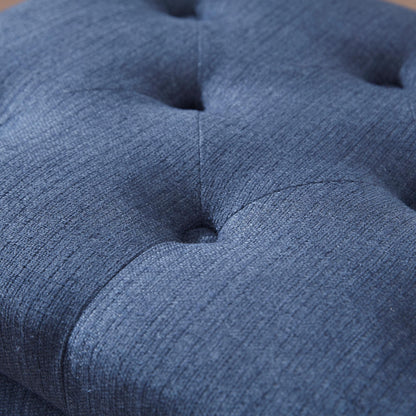 Panca contenitore imbottita, poggiapiedi rettangolare