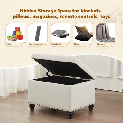 Panca contenitore imbottita, poggiapiedi rettangolare