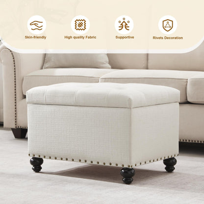 Panca contenitore imbottita, poggiapiedi rettangolare