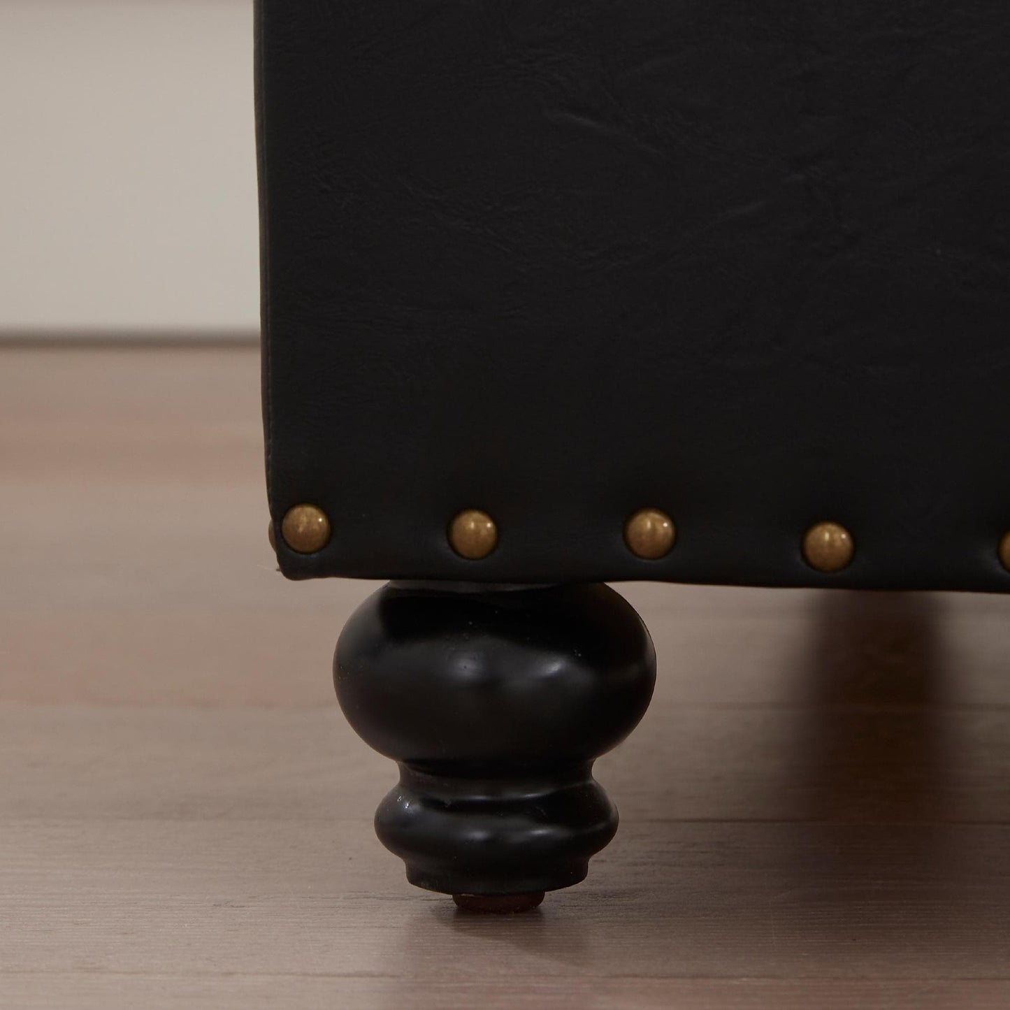 Panca contenitore imbottita, poggiapiedi rettangolare