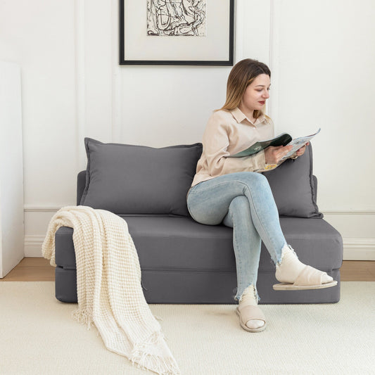 Divano letto convertibile doppio - Divano letto pieghevole multifunzionale con cuscino e schienale regolabile, ideale per dormitori/camere degli ospiti