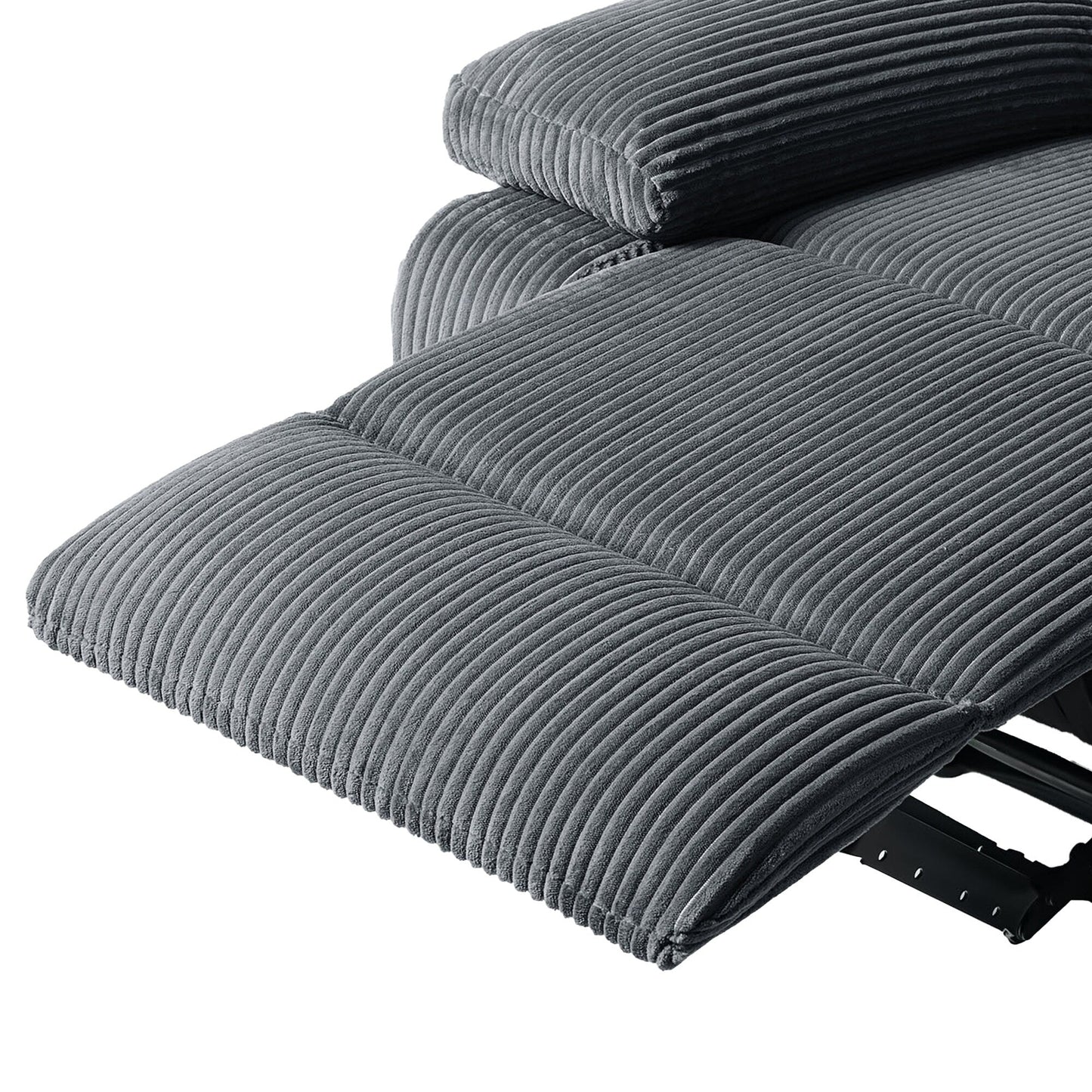 Poltrona reclinabile manuale con schienale a spinta imbottita in pelle vegana