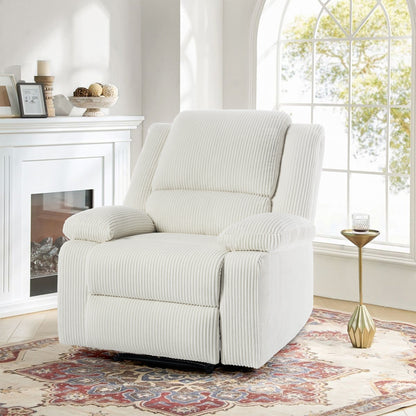 Poltrona reclinabile manuale con schienale a spinta imbottita in pelle vegana