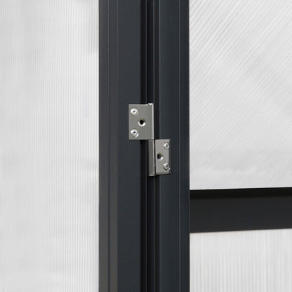 Kit serra da giardino in alluminio VEIKOUS con tetto regolabile e porta con serratura, grigio