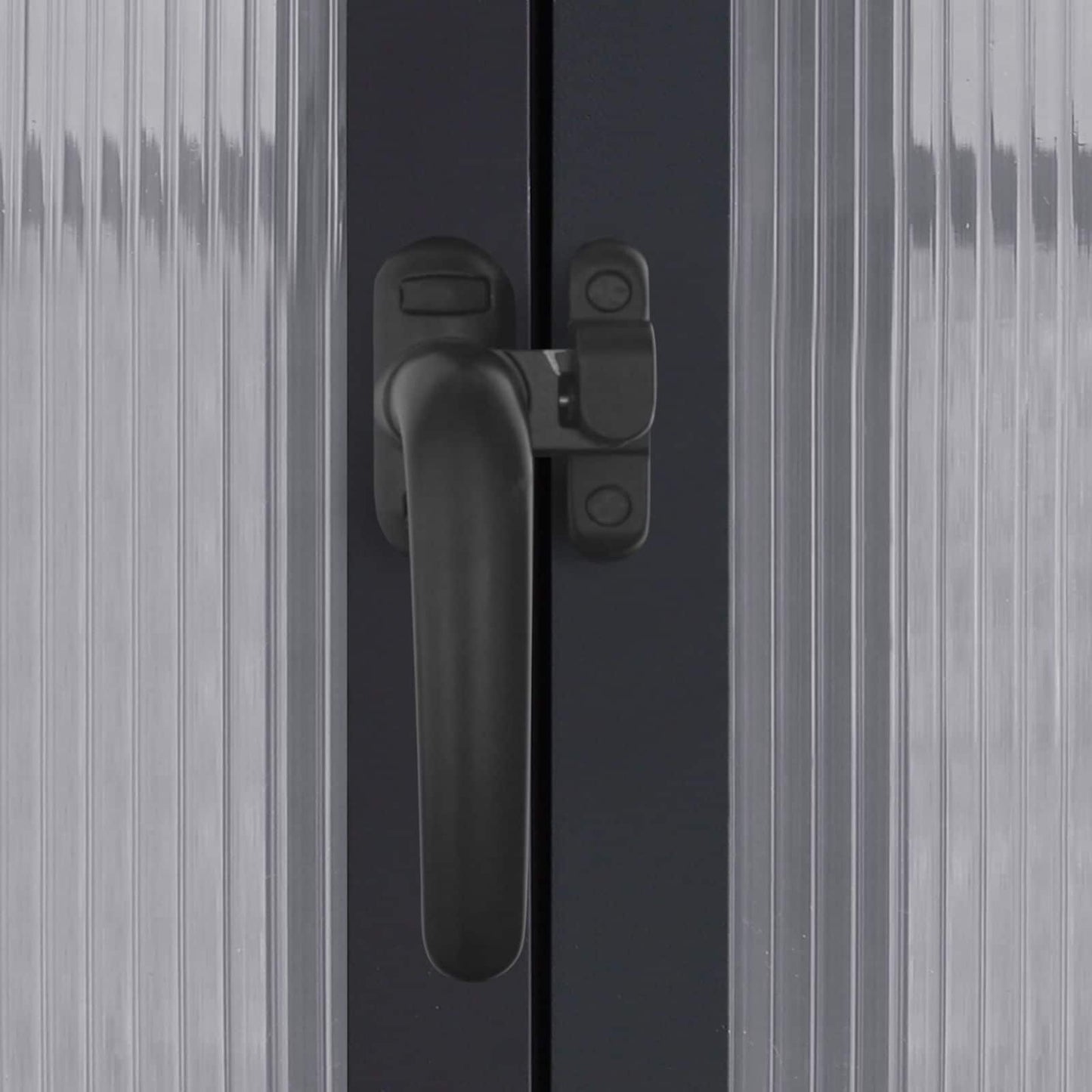 Kit serra da giardino in alluminio VEIKOUS con tetto regolabile e porta con serratura, grigio