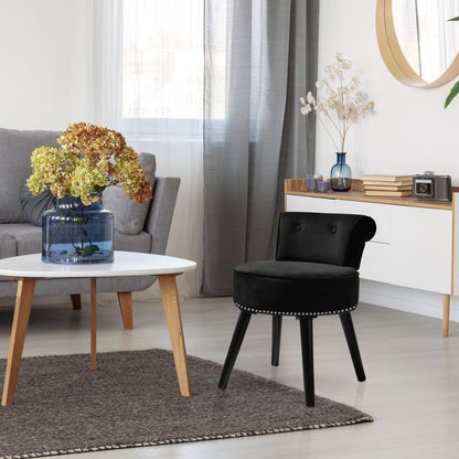 Sedia da trucco VEIKOUS con schienale basso e gambe in legno - 17,3 x 15,7 x 25,1