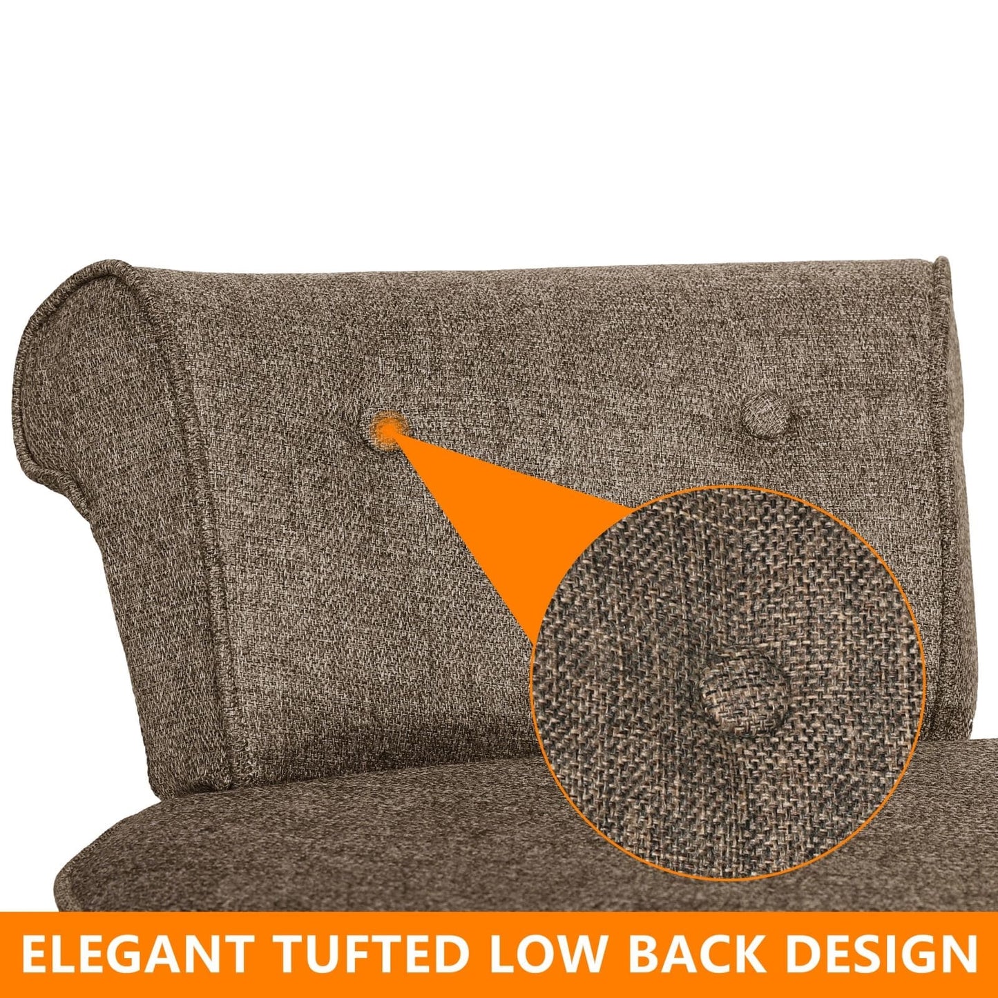 Sedia da trucco VEIKOUS con schienale basso e gambe in legno - 17,3 x 15,7 x 25,1