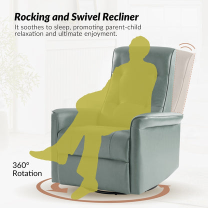 Poltrona reclinabile elettrica girevole Valentin Modern in similpelle con porte USB, set da 2 di HULALA HOME