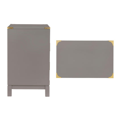 Comodino Valoria a 3 cassetti con dettagli dorati