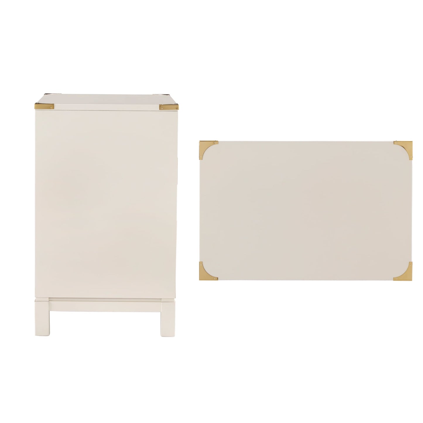 Comodino Valoria a 3 cassetti con dettagli dorati